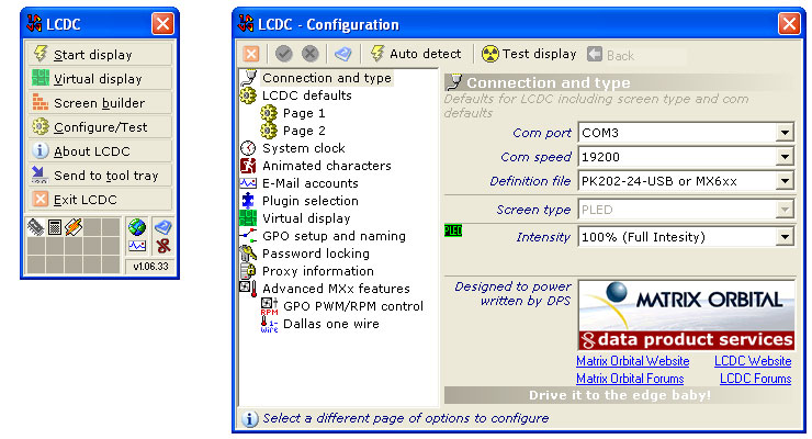 Matrix Orbital bundle LCDC,