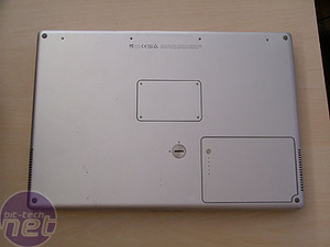 PowerBook disassembly Dented and battered