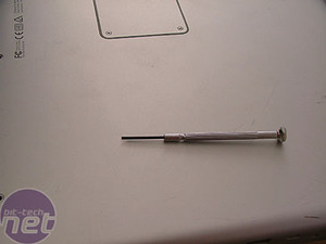 PowerBook disassembly Dented and battered