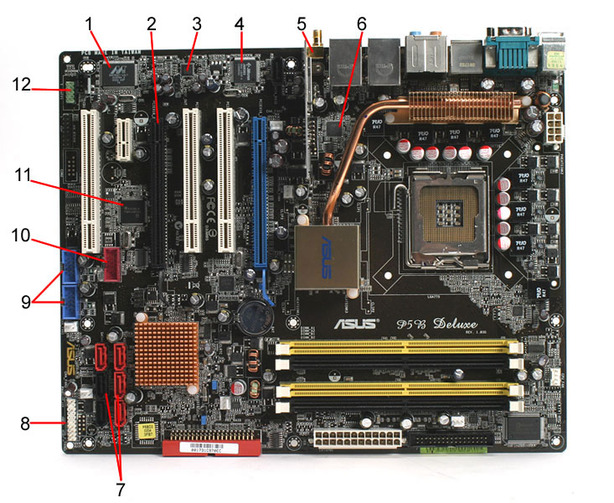 Asus P5B Deluxe WiFi-AP Edition Board Layout