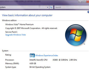 Windows Vista SP1 Gaming Performance Installation and Test Systems
