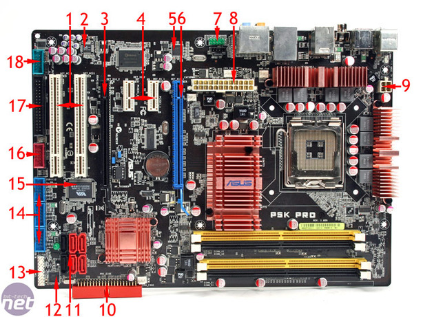 Asus P5K Pro Board Layout