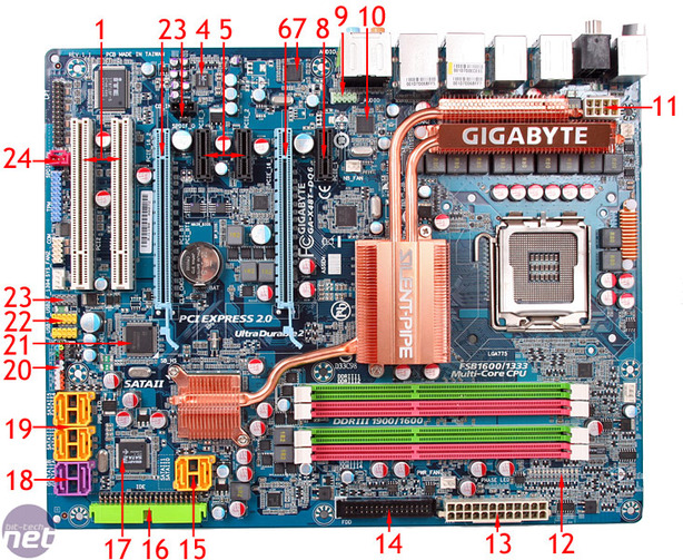 Gigabyte GA-X48T-DQ6 Board Layout