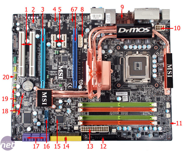 MSI P45 Platinum Board Layout