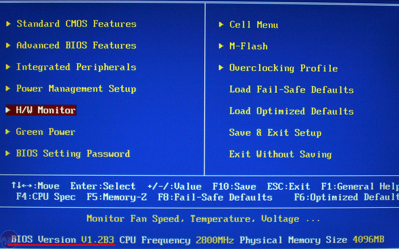 The BIOS version is listed on the left, at the bottom, and the new CPU Core Unlocking option in the BIOS. Click to enlarge.