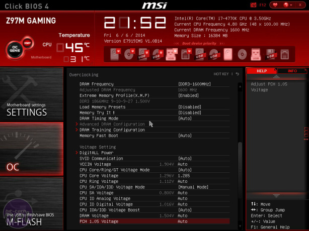 MSI Z97M Gaming Review MSI Z97M Gaming Review - Overclocking and EFI