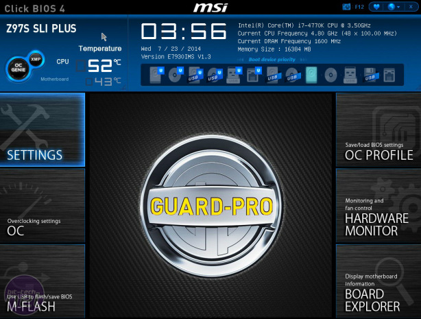 MSI Z97S SLI Plus Review MSI Z97S SLI Plus Review - Overclocking and EFI