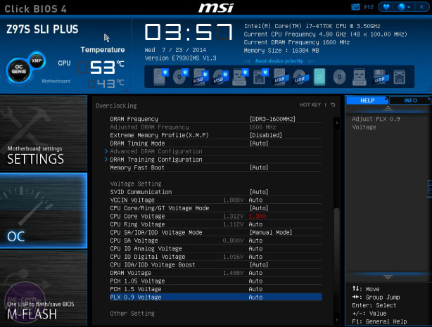 MSI Z97S SLI Plus Review MSI Z97S SLI Plus Review - Overclocking and EFI