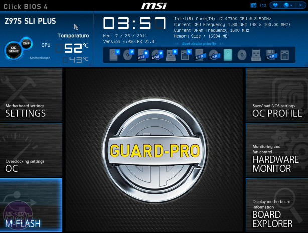 MSI Z97S SLI Plus Review MSI Z97S SLI Plus Review - Overclocking and EFI