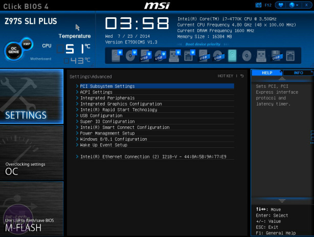 MSI Z97S SLI Plus Review MSI Z97S SLI Plus Review - Overclocking and EFI