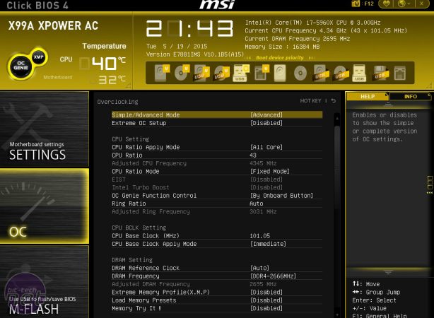 MSI X99A XPOWER AC Review MSI X99A XPOWER AC Review - Overclocking and EFI