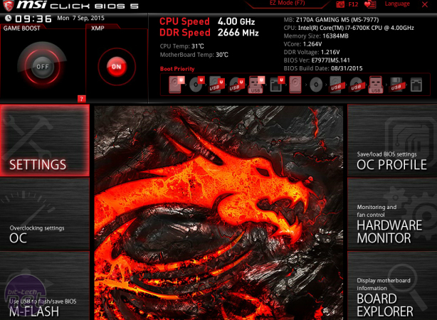 MSI Z170A Gaming M5 Review MSI Z170A Gaming M5 Review - Overclocking and EFI