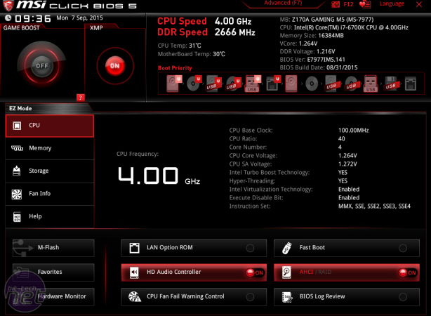 MSI Z170A Gaming M5 Review MSI Z170A Gaming M5 Review - Overclocking and EFI