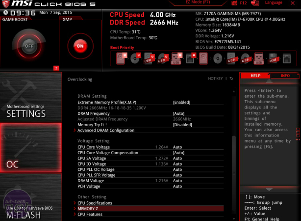 MSI Z170A Gaming M5 Review MSI Z170A Gaming M5 Review - Overclocking and EFI