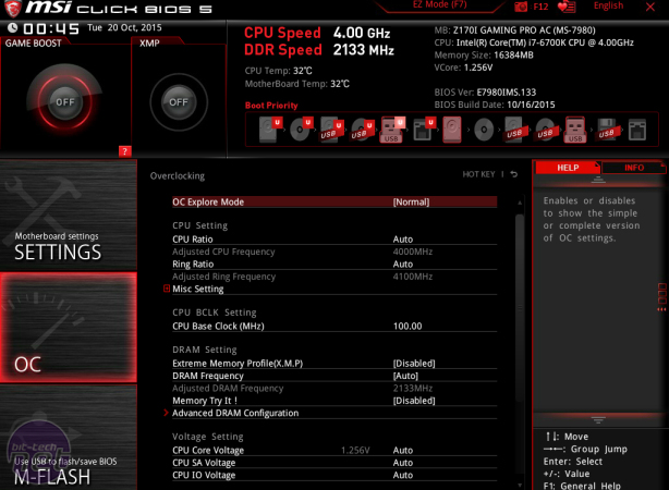 MSI Z170I Gaming Pro AC Review MSI Z170I Gaming Pro AC Review - Overclocking and EFI
