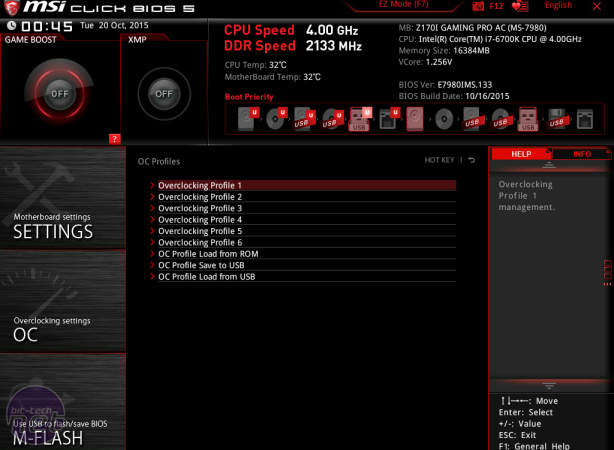 MSI Z170I Gaming Pro AC Review MSI Z170I Gaming Pro AC Review - Overclocking and EFI
