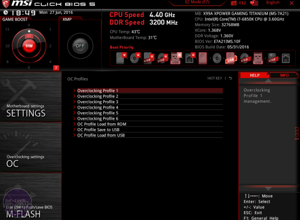 MSI X99A XPower Titanium Review MSI X99A XPower Titanium Review - Overclocking, Software and EFI