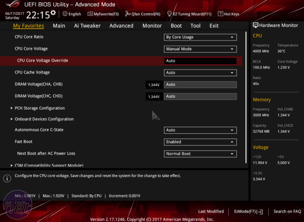 Asus ROG Strix X299-E Gaming Review Asus ROG Strix X299-E Gaming Review - Software, EFI and Overclocking