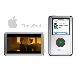 An artist's impression of a possible Video iPod design, the vPod