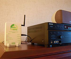 The WiSonic plugged into a very nice Sony amp.