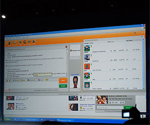 The IM interface is on the left, and the scheduling data on the right.