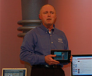Maloney with the Ultra mobile PC.