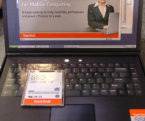 The Samsung SSD is a 1.8" 32GB hard drive. Could we soon be seeing them in notebooks?