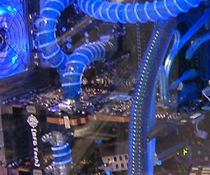 Everything but the south bridge has been watercooled in BFGTech's showcase PC.