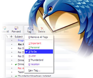 Thunderbird 2, released today, sports great new features like Tagging as well as Vista support