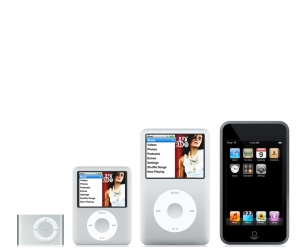 The new iPod lineup from little to big.
