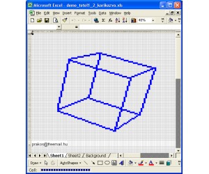 The 3D engine developed by Peter Rakos can handle wireframe and filled polygon rendering in real-time.