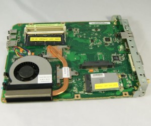 This image taken by AnandTech shows the guts of the Eee PC desktop device, including a centrifugal blower for cooling.