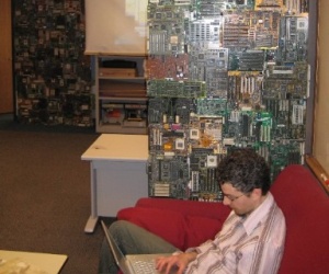 Man creates motherboard walls