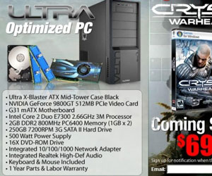 The Crysis Warhead branded PC has been designed by Crytek, EA and Nvidia.