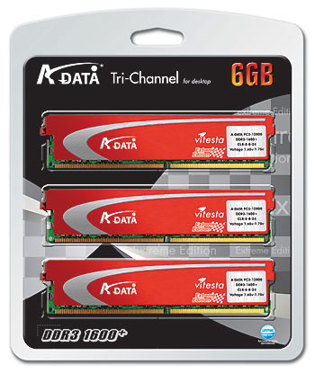 A-DATA releases new Tri-Channel Kits at 1600 MHz and 1333 MHz ready for X58 motherboards