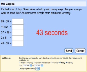 Gmail adds Mail Goggles