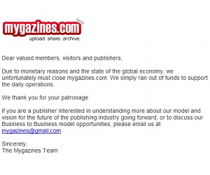Mygazines.com closes its doors