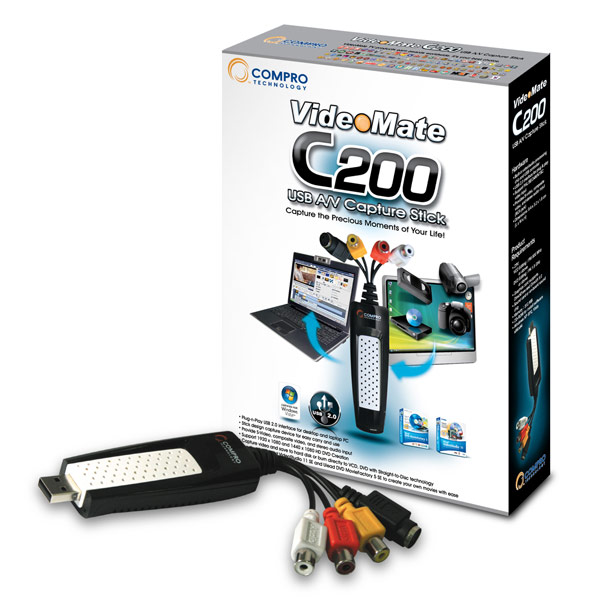 Compro VideoMate C200 USB A/V Capture Stick