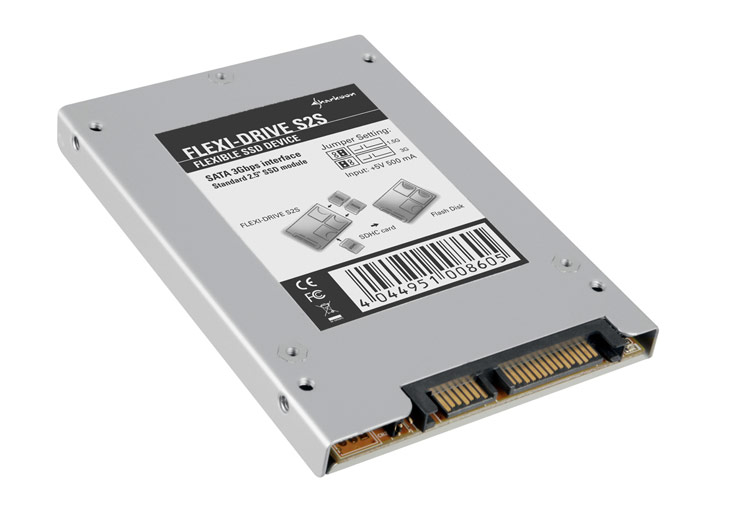 Sharkoon Flexi-Drive S2S: SSD-Adapter in 2.5 inch SATA format for up to six SDHC cards