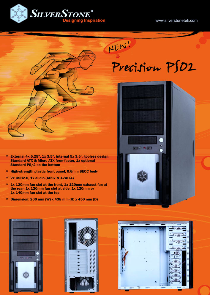 SilverStone News : New tower cases Raven RV01 and Precision PS02 available in Europe