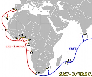 Cable fault disconnects West Africa
