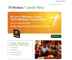 Host a party, get Windows 7 free