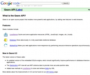 Google Gears moving to HTML 5