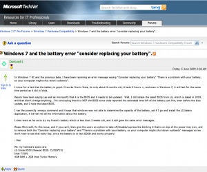 Win 7 bug may kill batteries
