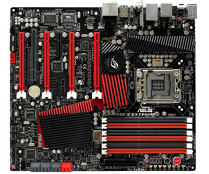 Asus Rampage III Extreme pictured, detailed