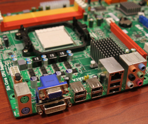 Full ATX ECS 880G motherboard detailed