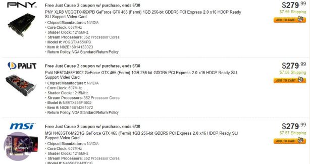 Nvidia GeForce GTX 465 already available to buy