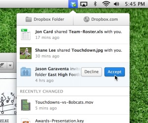 Dropbox 2.0 update adds one-stop menu