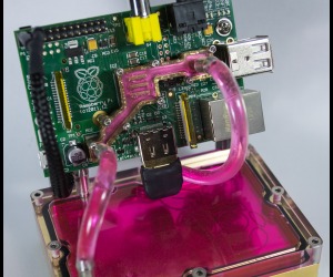 Water-cooled Raspberry Pi computer completed